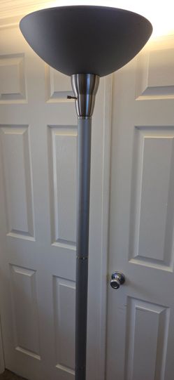 Vintage Silver Torchiere Floor Lamp.
