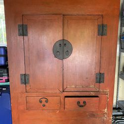 Old - Asian Armoire *antique* Cabinet* 