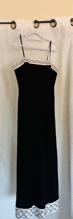 Black Maxi Dress with White Trim Detail