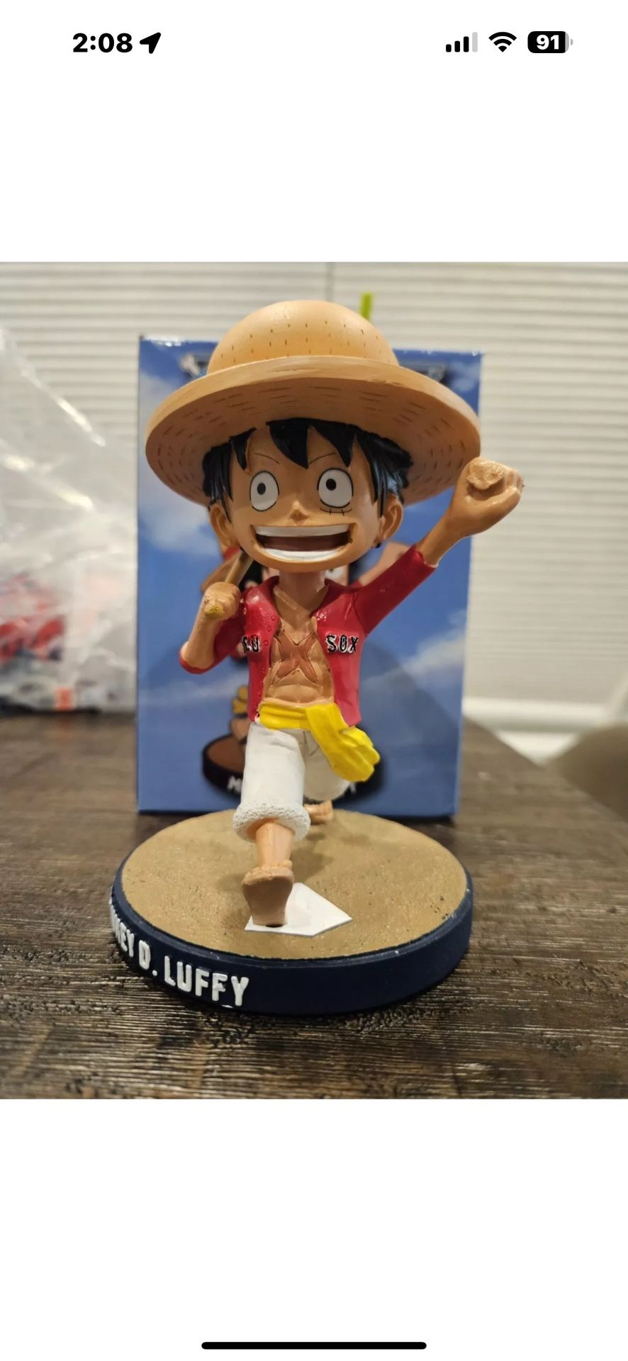One Piece Monkey D Luffy Boston Red Sox 2024 Fenway Park Exclusive Bobblehead D