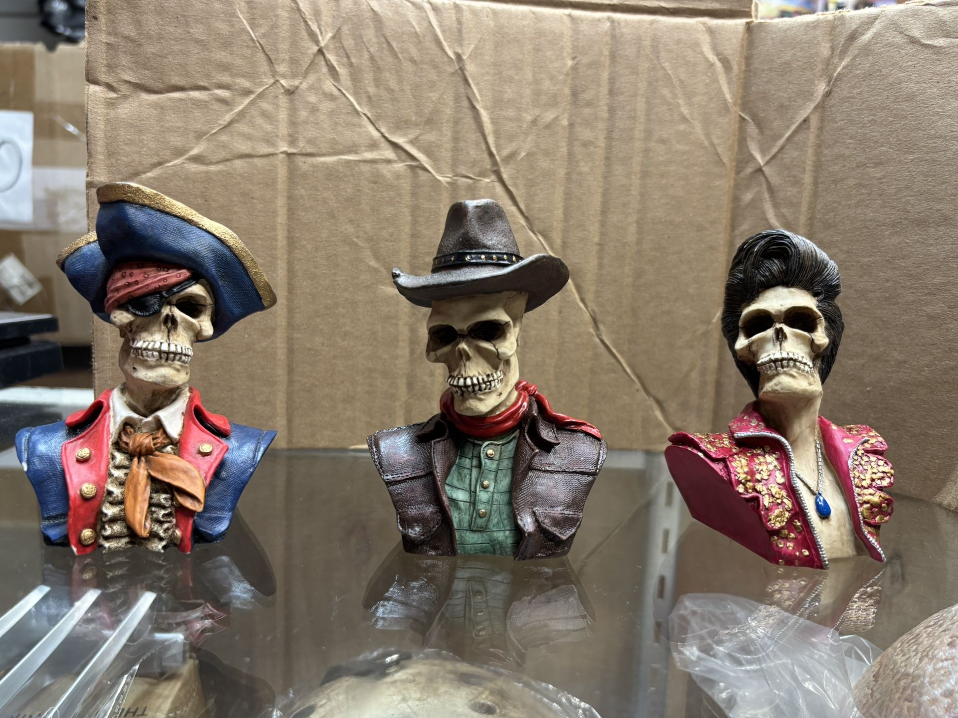 New, Vintage 1996 Hand Painted Skull Zombie Figures $25 Each
