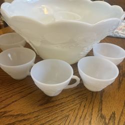 White Vintage Punchbowl