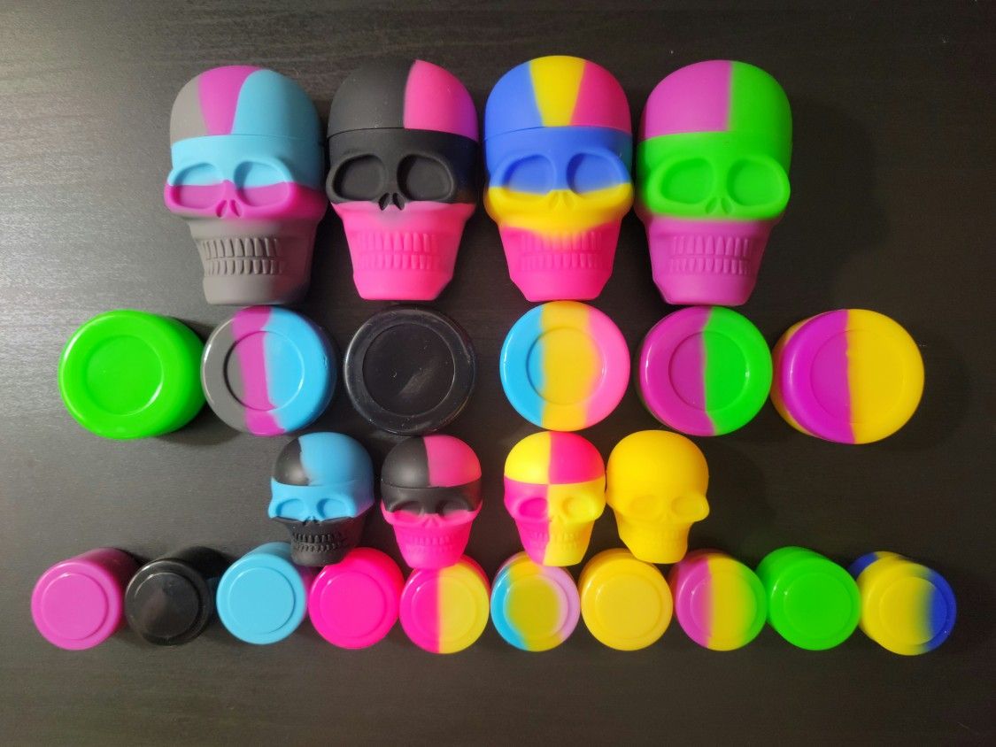 26pc/10free/4xtra Wax/Oil Silicone Storage Containers Lot