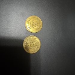 Lot of 2 VTG Eagle & Stars Arcade Tokens - No Cash Value - Brass Tone