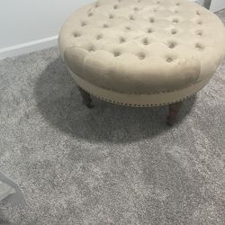 Velvet Light Brown Ottoman Table 