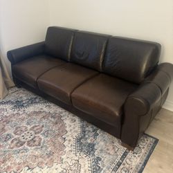 Comfortable Real Leather Sleeper Sofa!