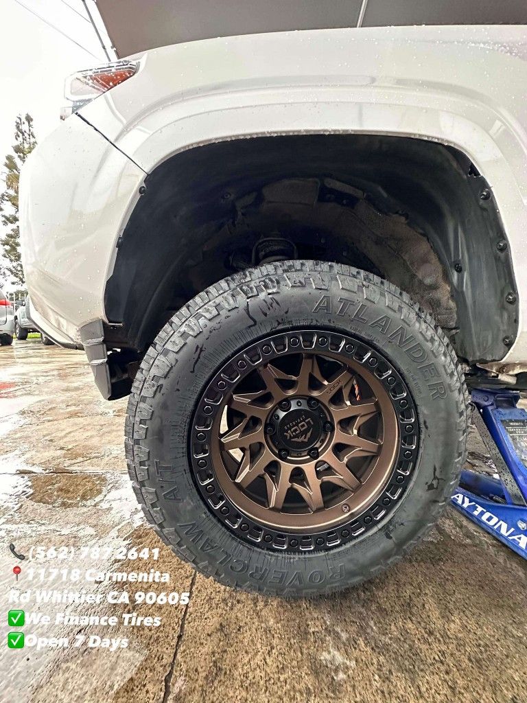 LOCK OFF-ROAD LUNATIC Matte Bronze with Black Ring 17x 9 6x139.7 Bolt Pattern 106.2mm Hub Tire 265/65R17 All Terrain