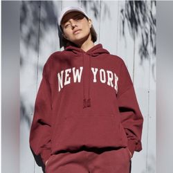 Red brandy melville hoodie hotsell