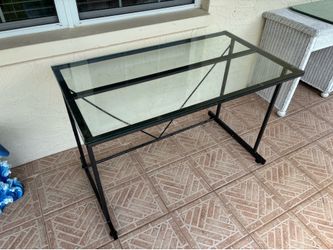 Computer desk glass top 46” long 26” wide 30” tall