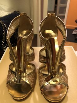 Michael Kors Gold Shoes Leather Upper Size 5