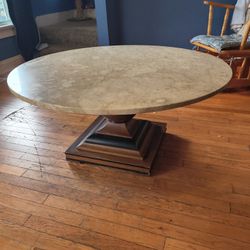 Antique Marble Slab End Table
