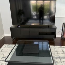 85” Samsung TV + Modern Media Stand + Matching Coffee Table