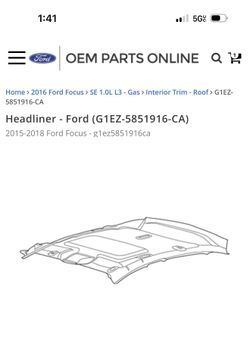 Headliner 2015-2018 Ford Focus OEM New