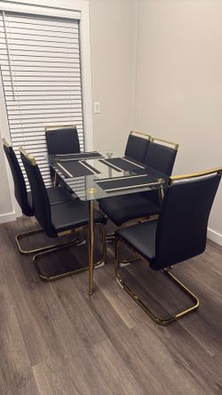 Black And Gold Never Used Kitchen Table