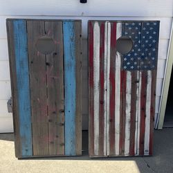 Corn hole boards with bags