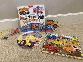 Busy Machines Book And Construction Chunky Puzzle