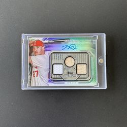 MIKE TROUT 2022 TOPPS STERLING SEASONS GAME USED BLUE AUTO /10