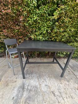 IKEA Rectangular Solid Pine Dining Table or Desk With Talk Stool or Chair