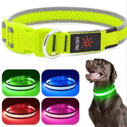 Flashseen Led Large Neon Green Dog Collar