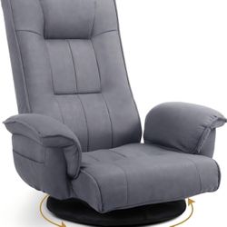 Brand New In The Box- Ergonomic Swivel Floor Gaming Chair with Armrests & Side Pockets, 6-Position Reclining Sofa Bed, Foldable Padded Lounger with Th