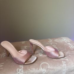 Pink Rhinestone Stiletto Heels – Size 6.5 – $10