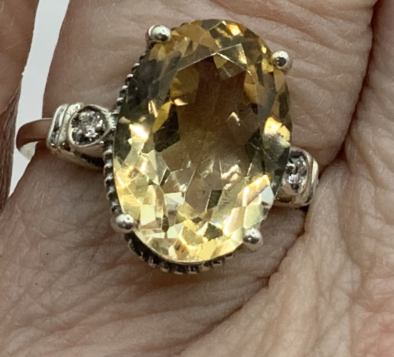 Vintage Sterling Silver Citrine Ring