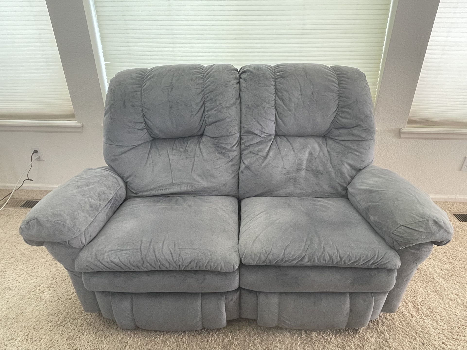 Teal Velvet Loveseat Recliner