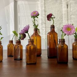 Vintage Brown Glass Bottles