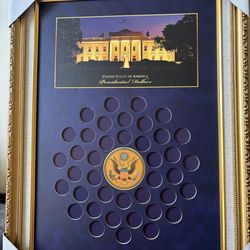 Presidential  Coin Gold   Flamed wall display