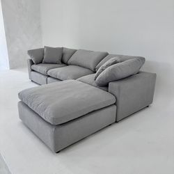 Gray 4PC Cloud Couch Sectional Sofa