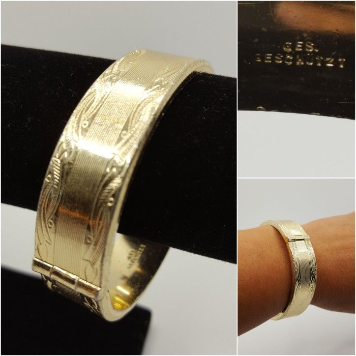 Geschutzt German Vintage Bracelet, 1880s, Stamped Geschutzt on the inside. Excellent Condition, #691
