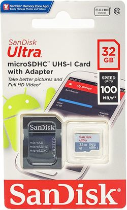 San Disk micro SDHC UHS-I card with Adapter