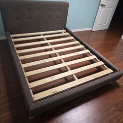 Vintage Look Green Sage Queen Bed Frame