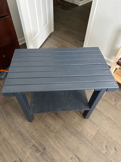 Heavy duty solid wood table with shelf