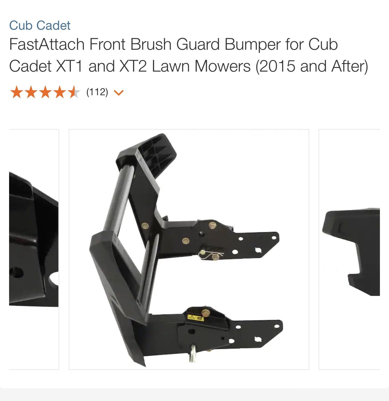 Cub Cadet FastAttach Front Brush Guard Bumper for Cub Cadet XT1 and XT2 Lawn Mowers (2015 and After