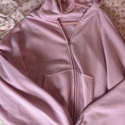 Hollister Oversized Pink Zip Up 