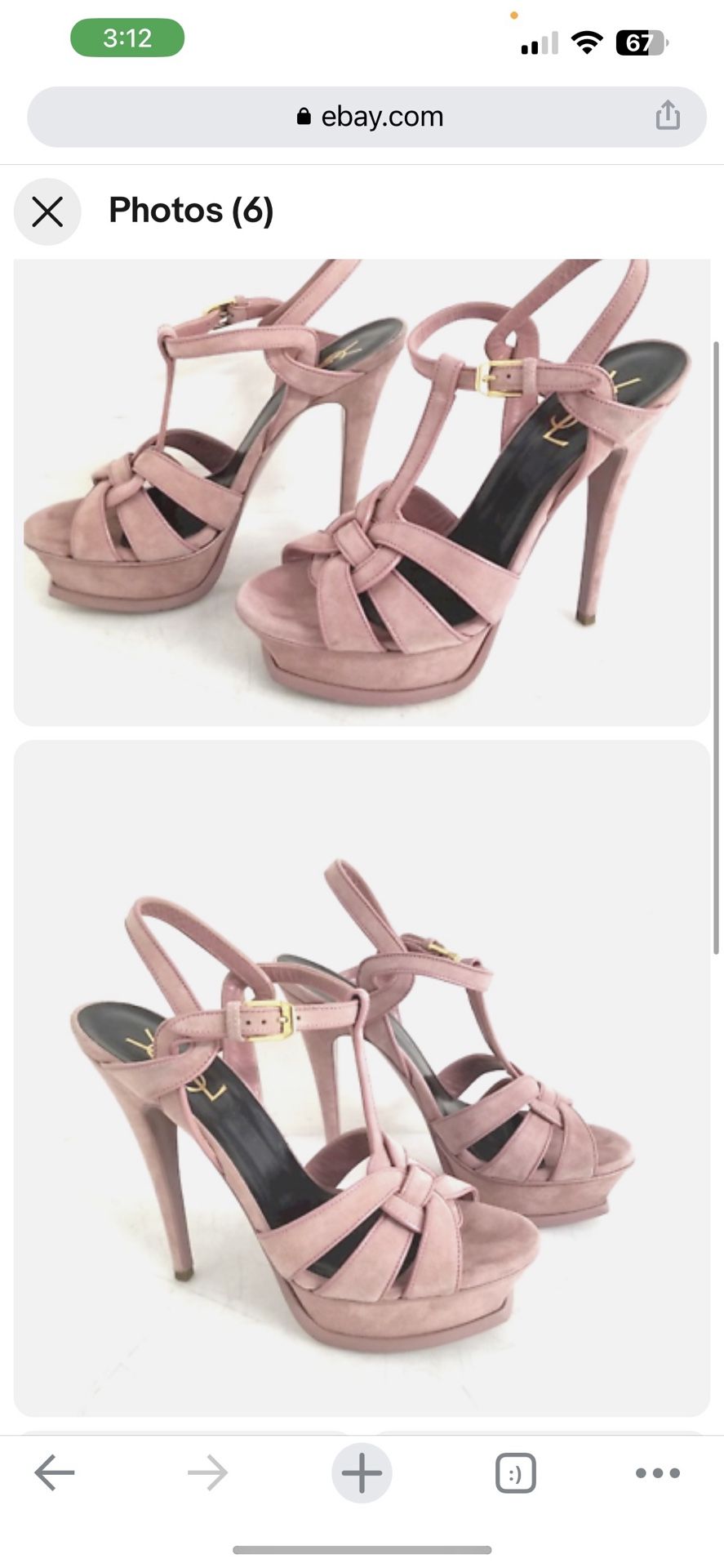 YSL Light Pink Leather Heels