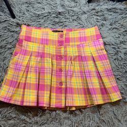 Delia’s by Dolls Kill Chasing Sunshine Plaid Mini Skirt sz M