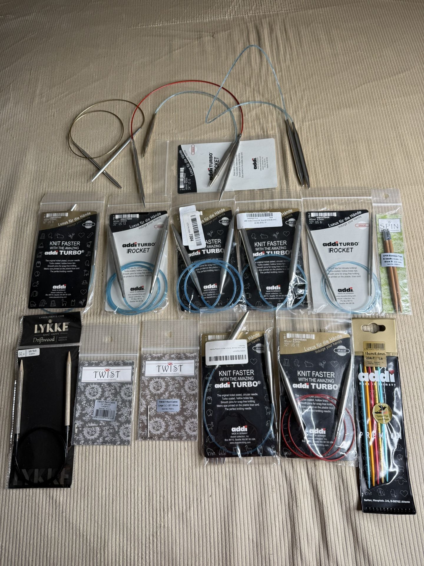 HUGE Lot of Addi TURBO Rocket Lykke ChiaoGoo Knitting Needles Set New