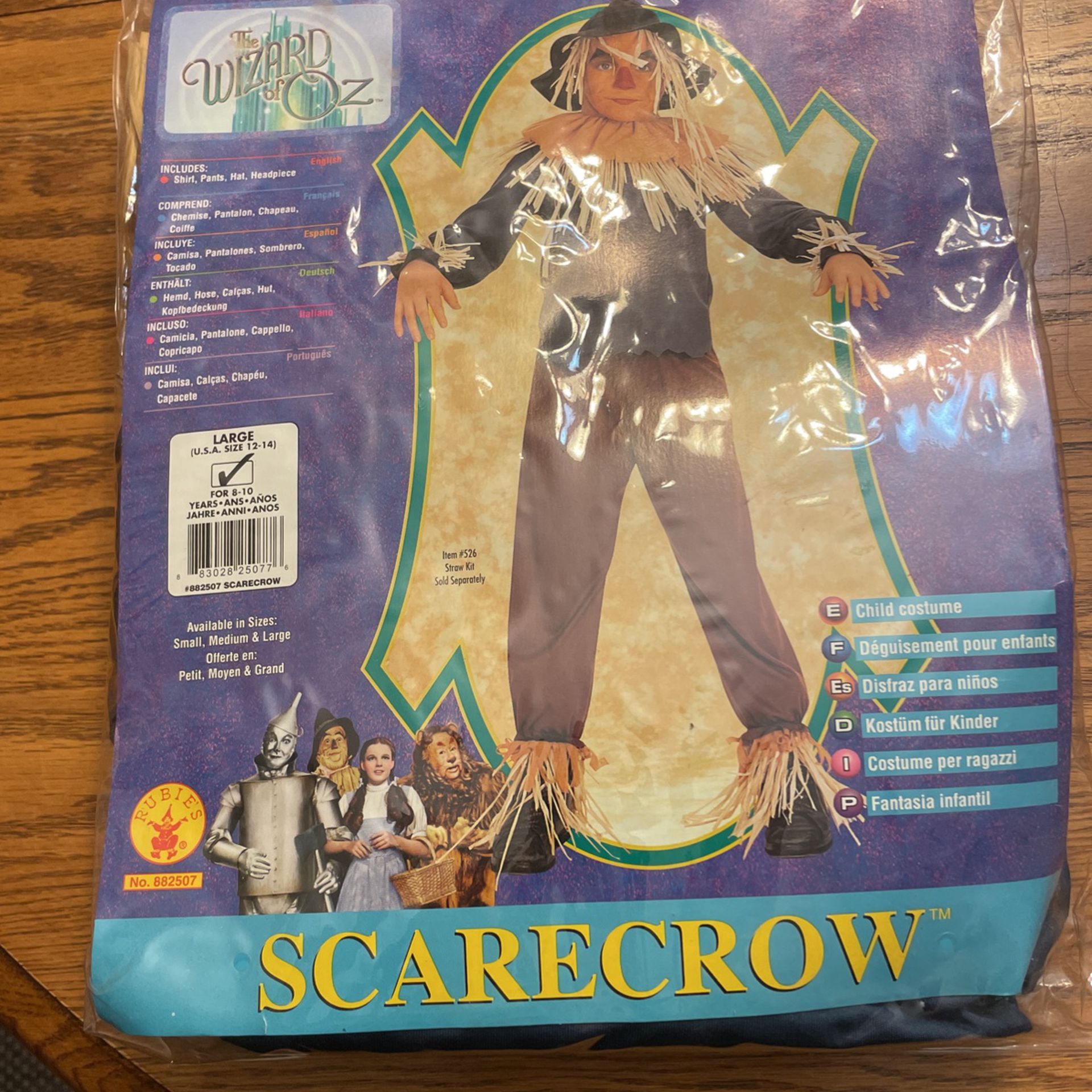 Scarecrow Wizard Of Oz Large For Ages 8-10