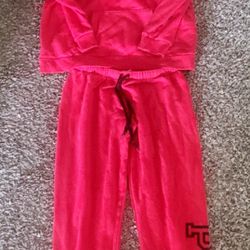 Victoria’s Secret PINK pullover Hoodie Sweatshirt & Drawstring Waist Sweatpants Size M/L (red)
Hoodie sz L 
Pants Sz M