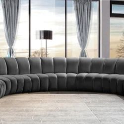 Infinity Velvet Grey 7pc. Modular Sectional

