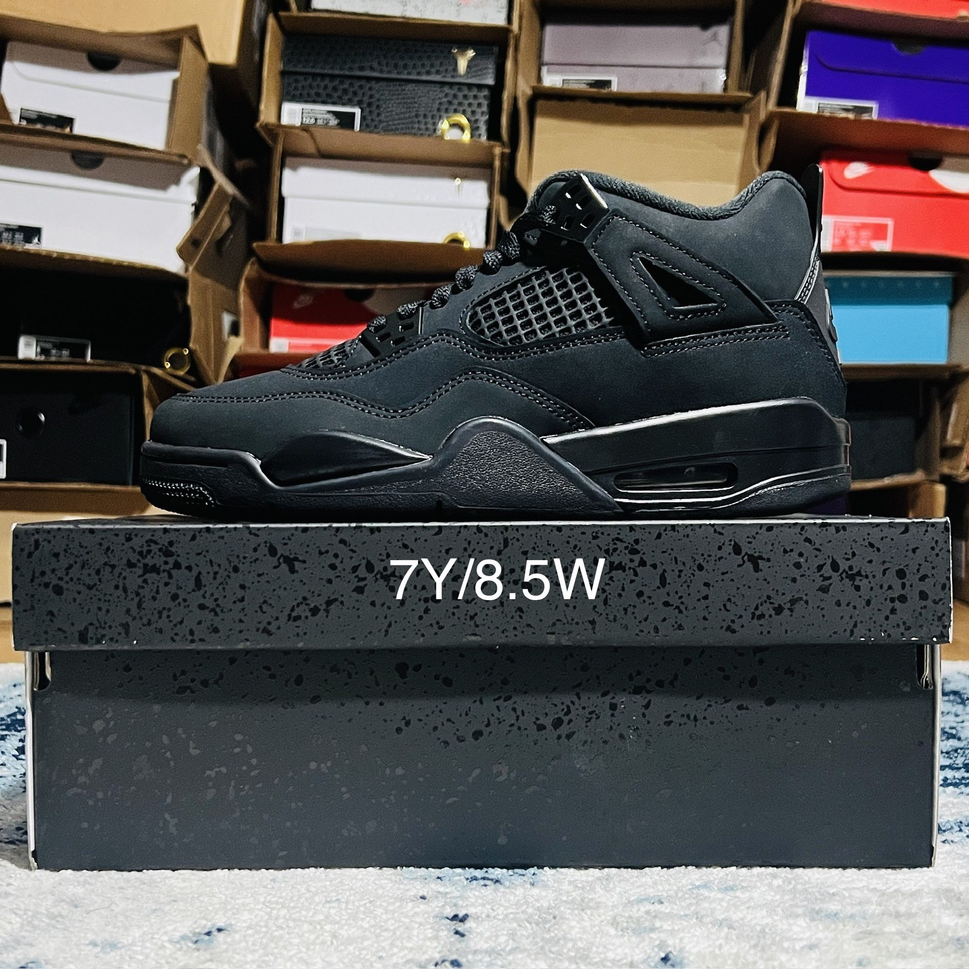 Jordan 4 Retro GS 'Black Cat' size 7Y/8.5W IB4171-010 *NOT TRADING*