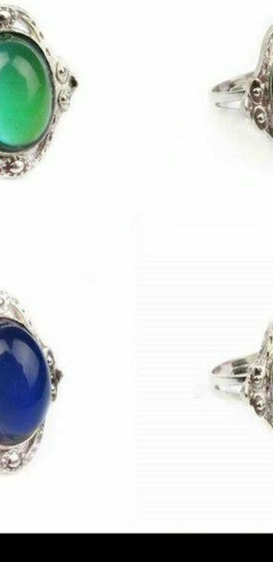 Vintage Retro Color Change Mood Ring Oval Emotion Feeling Rings For Weman Adjustable Size