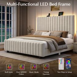 Full Size Multi-Functional LED Bed Frame