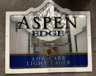 Aspen Edge Low-Carb Light Lager Mirror Sign Advertisement