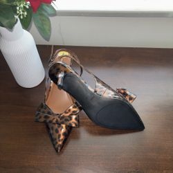 Women's Marc Fisher Leopard Print Bow Slingback Pumps 🐆