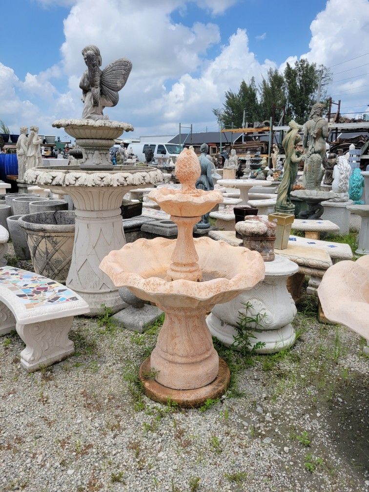 Concrete Water Fountain / Cement Backyard Garden Patio Outdoor Fountains