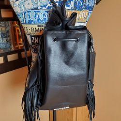 VICTORIA'S SECRET BLACK FRINGE BACKPACK/TOTEBAG !