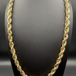 10K Diamond Cut Big Boy Rope Chain 24” 9mm 26.86g